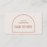 Minimalist Terracotta &amp; Cream Arch Hair Stylist Business Card