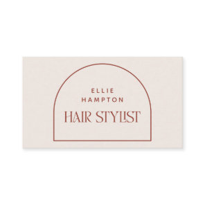 Minimalist Terracotta & Cream Arch Hair Stylist Business Card
