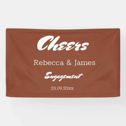 Minimalist Terracotta Engagement Party Cheers  Banner