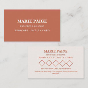 Minimalist Terracotta Esthetician Loyalty Punch Card