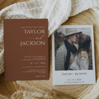 Minimalist Terracotta Italic Calligraphy Wedding
