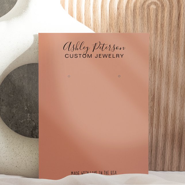 Minimalist terracotta jewelry earring display business card (Creator Uploaded)