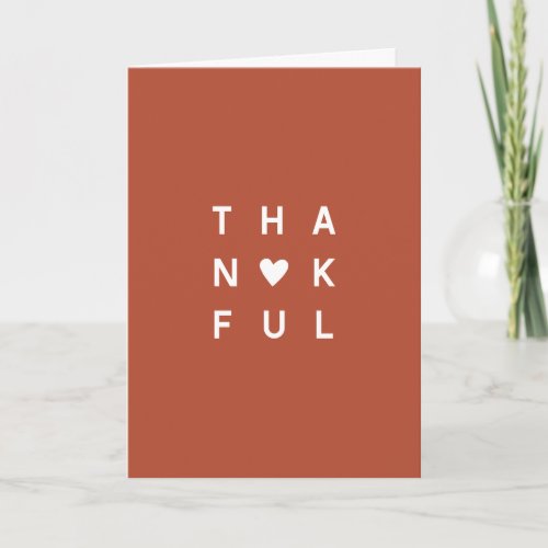 Minimalist Terracotta Photo Thanksgiving Holiday  Card