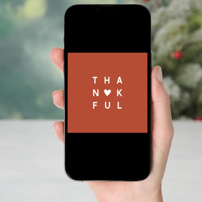 Minimalist Terracotta Photo Thanksgiving Holiday Card (Front Digital)