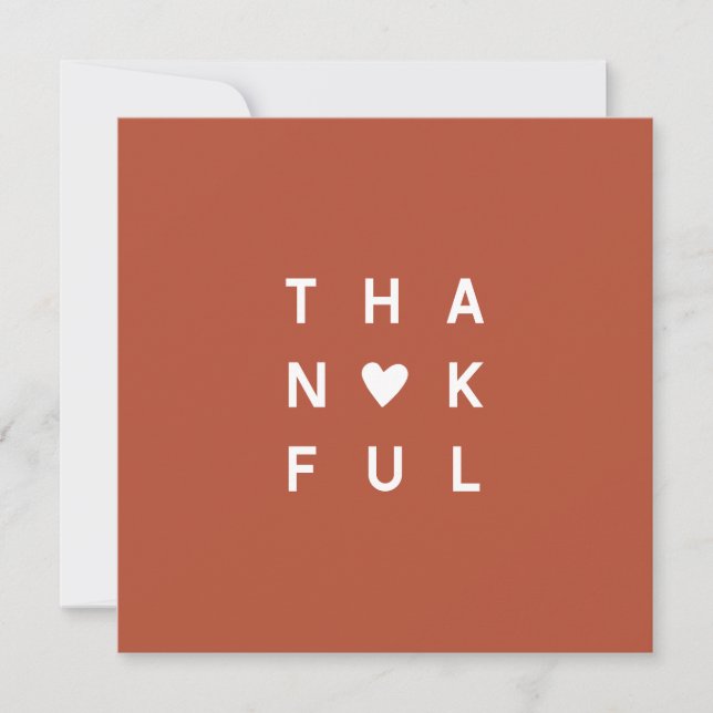 Minimalist Terracotta Photo Thanksgiving Holiday Card (Front)