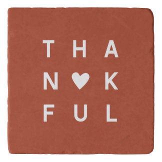Minimalist Terracotta Photo Thanksgiving Holiday Trivet