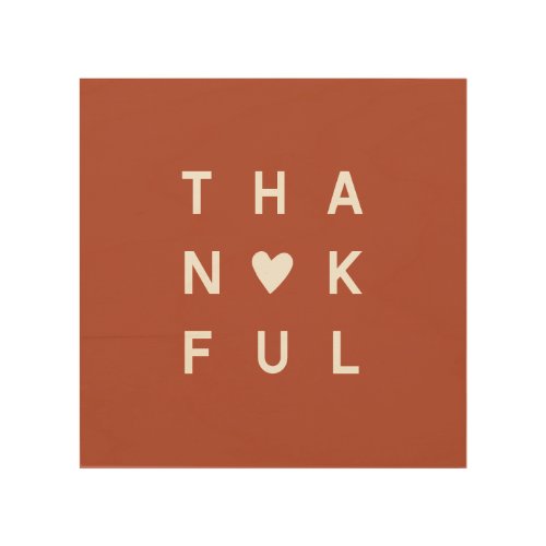 Minimalist Terracotta Photo Thanksgiving Holiday Wood Wall Art