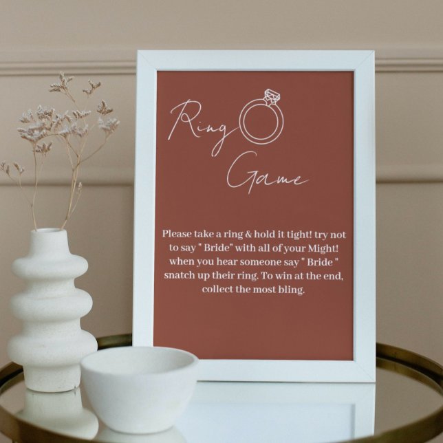 Minimalist terracotta ring game don't say bride  poster (Creator Uploaded)