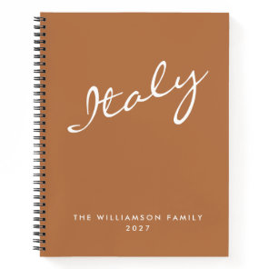 Minimalist Terracotta Script Personalized Travel Notebook