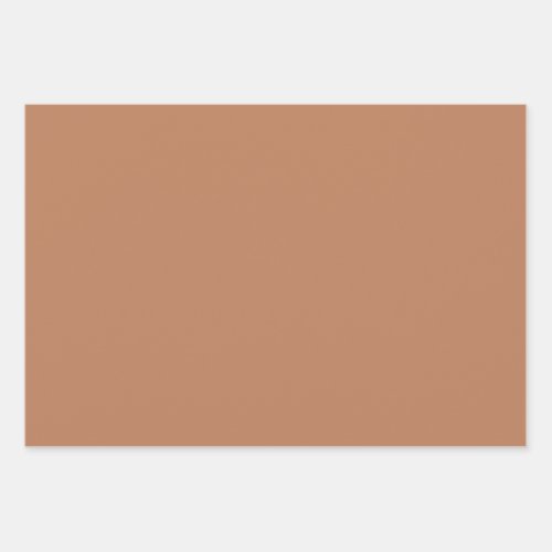 Minimalist terracotta solid brown earthy  plain wrapping paper sheets