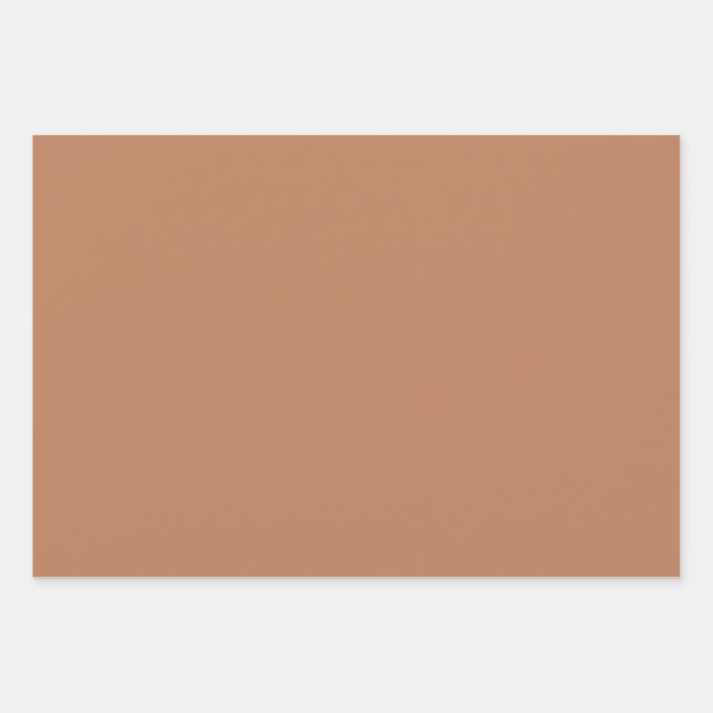 Minimalist terracotta solid brown earthy  plain wrapping paper sheets (Front)