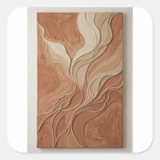 Minimalist Terracotta Textured Plaster Wall Art Square Sticker
