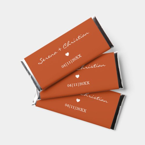 Minimalist Terracotta Wedding Candy Hershey Bar Favors