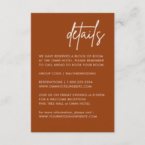 Minimalist Terracotta Wedding Details
