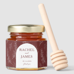 Minimalist Terracotta Wedding Elegant Custom Boho Honey Jar Favors