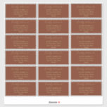 Minimalist Terracotta Wedding Guest Address   Sticker<br><div class="desc">A simple minimalist dark terracotta background guest address with "Kindly deliver to" script text.  The text and lines are in a sandy antique gold.  Simply add names and addresses to complete.  18 labels per sheet.  Script text is uneditable except by designer.  Composite design by Holiday Hearts Designs (rights reserved).</div>