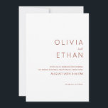 Minimalist Terracotta Wedding  Invitation<br><div class="desc">Simple terracotta wedding invitation</div>