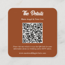 Minimalist Terracotta Wedding QR Code Enclosure