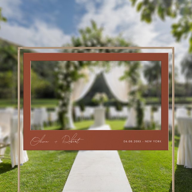 Minimalist Terracotta Wedding Selfie Frame Foam Board (Creator Uploaded)
