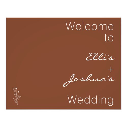 Minimalist Terracotta Wedding Welcome Sign