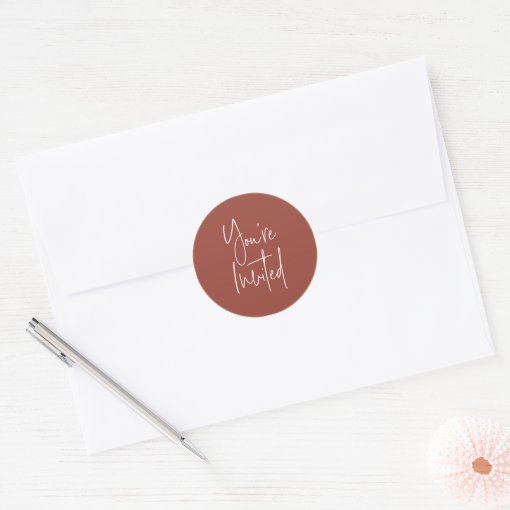 Minimalist Terracotta You're Invited Envelope Seal | Zazzle