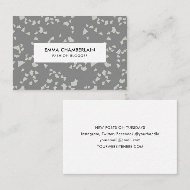 Minimalist Terrazzo Print Modern Custom  Business  Business Card (Front/Back)