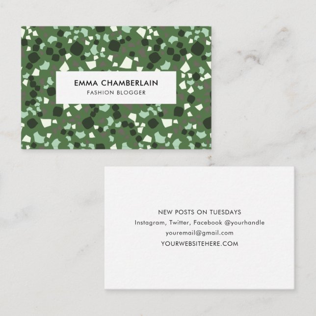 Minimalist Terrazzo Print Modern Custom Business C Business Card (Front/Back)