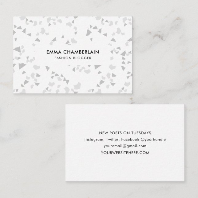 Minimalist Terrazzo Print Modern Custom  Business  Card (Front/Back)
