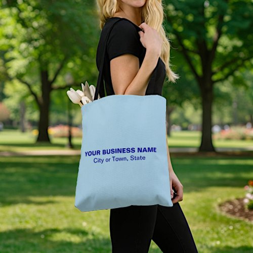 Minimalist Text-Based Business Brand | Light Blue Tote Bag