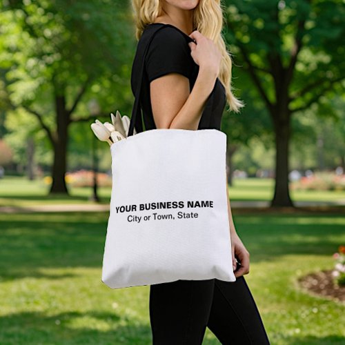 Minimalist Text-Based Business Brand | White Tote Bag