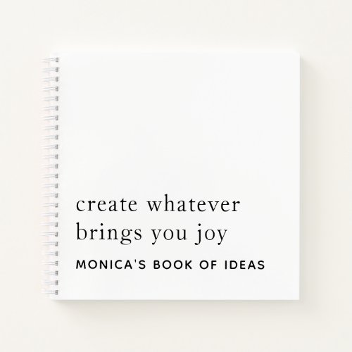 Minimalist Text Custom 2 Motivational Quotes Name Notebook