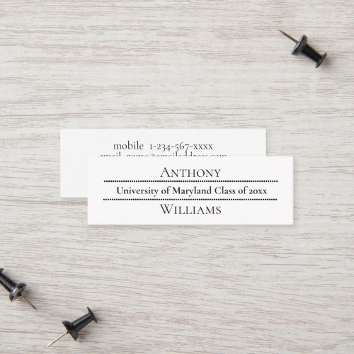 Minimalist Text Design Graduation  Calling Card