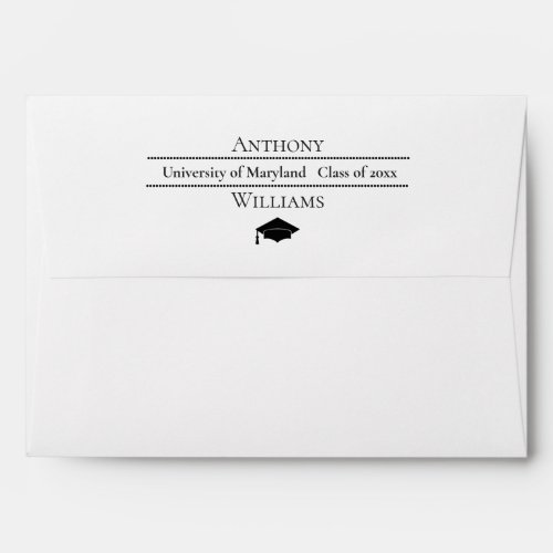 Minimalist Text Design Graduation silver gray Envelope