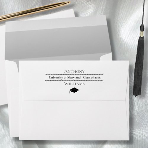 Minimalist Text Design Graduation silver gray Envelope