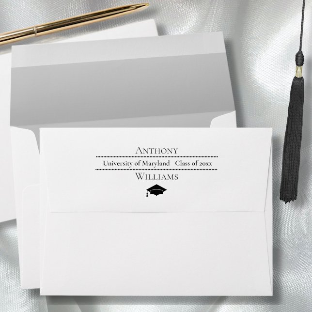 Minimalist Text Design Graduation silver gray Envelope (Creator Uploaded)