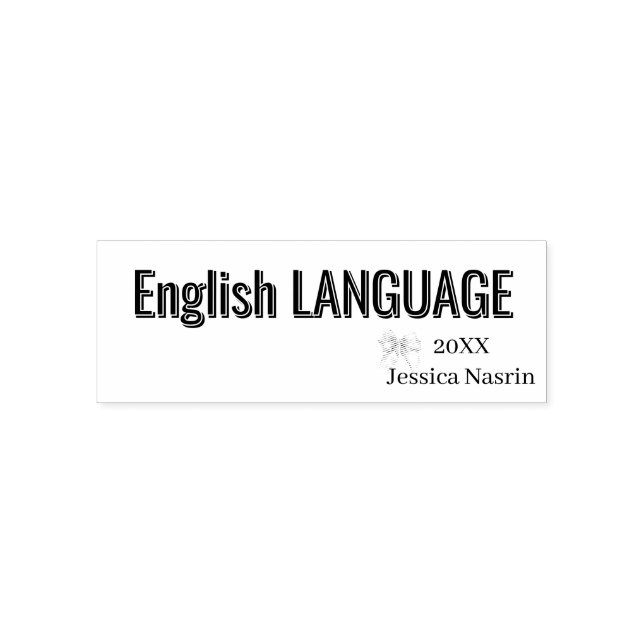 Minimalist Text School Subject Self-inking Stamp (Design)