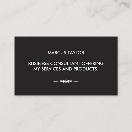 Minimalist Textual with Embellished Element Business Card