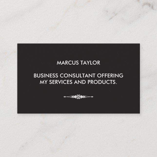 Minimalist Textual with Embellished Element Business Card (Front)