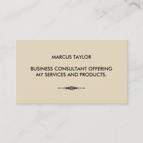 Minimalist Textual with Embellished Element Business Card