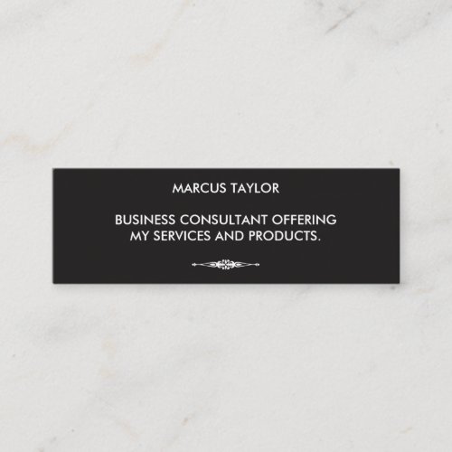Minimalist Textual with Embellished Element Mini Business Card