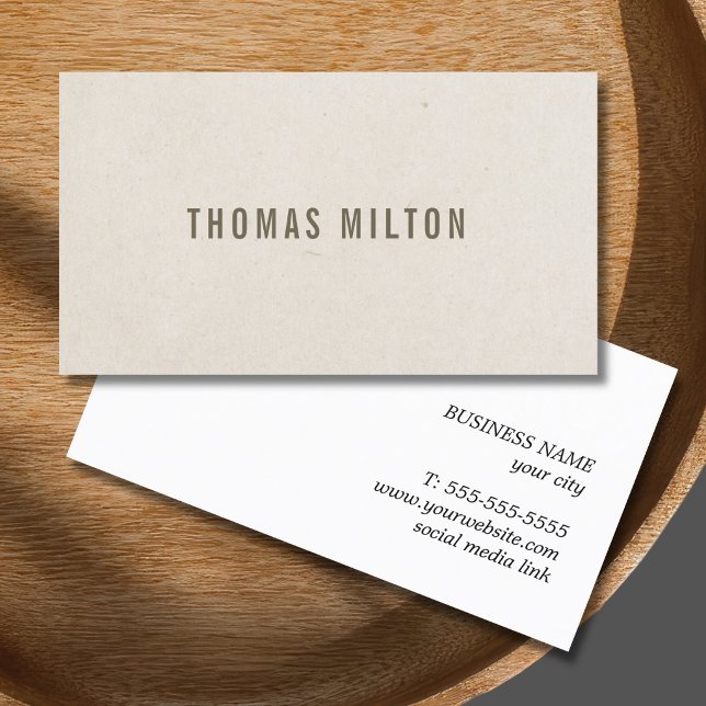Minimalist Texture Beige Consultant Brown  Business Card (Creator Uploaded)