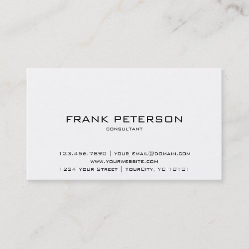 Minimalist Textured Inverse Black White Consultant Business Card
