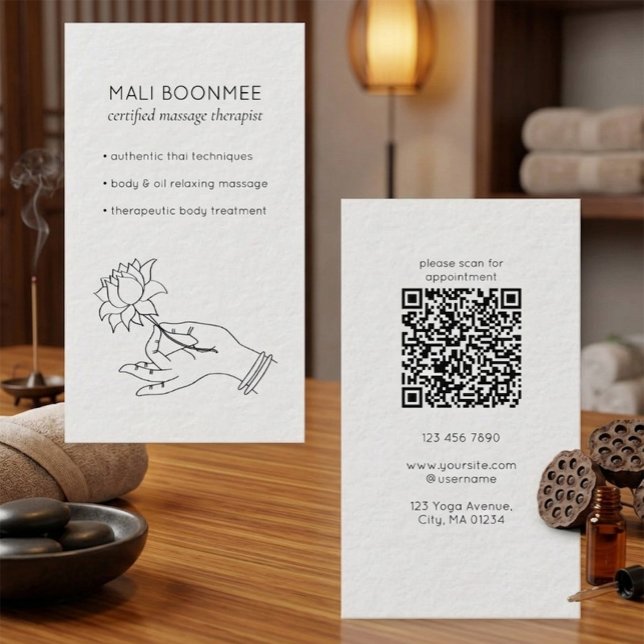 Minimalist Thai Massage QR Code Business Card (Creator Uploaded)