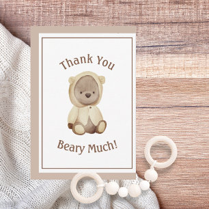 Minimalist Thank You Beary Much  Baby Shower Card