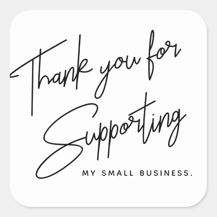 Minimalist Thank You Business Sticker | Zazzle