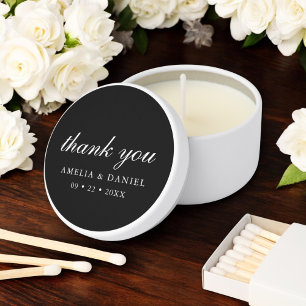Minimalist Thank You Calligraphy Wedding  Mini Candle Favors