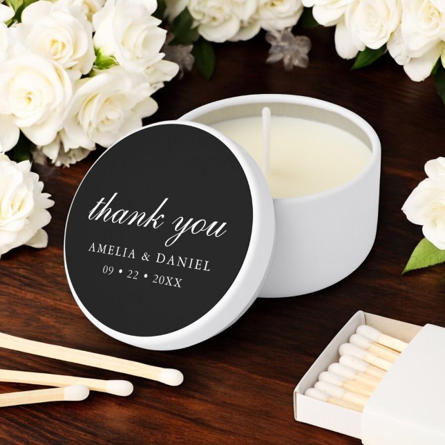 Minimalist Thank You Calligraphy Wedding  Mini Candle Favors (Creator Uploaded)