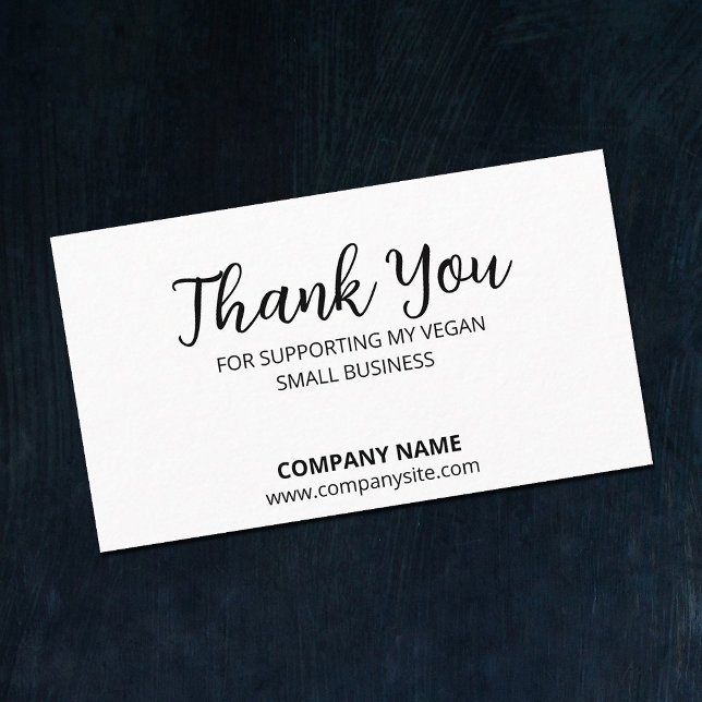Minimalist Thank You Card, Vegan Small Business Card (Creator Uploaded)