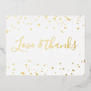 Minimalist Thank you Card with cute little hearts