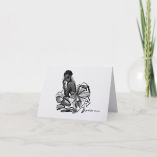 Minimalist Thank You Card/ Women Grateful Always Card